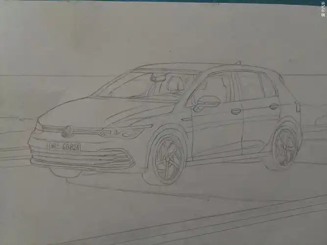 手绘全新一代大众高尔夫8