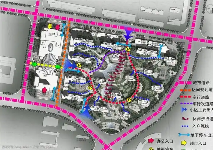 ps总图道路分析素材