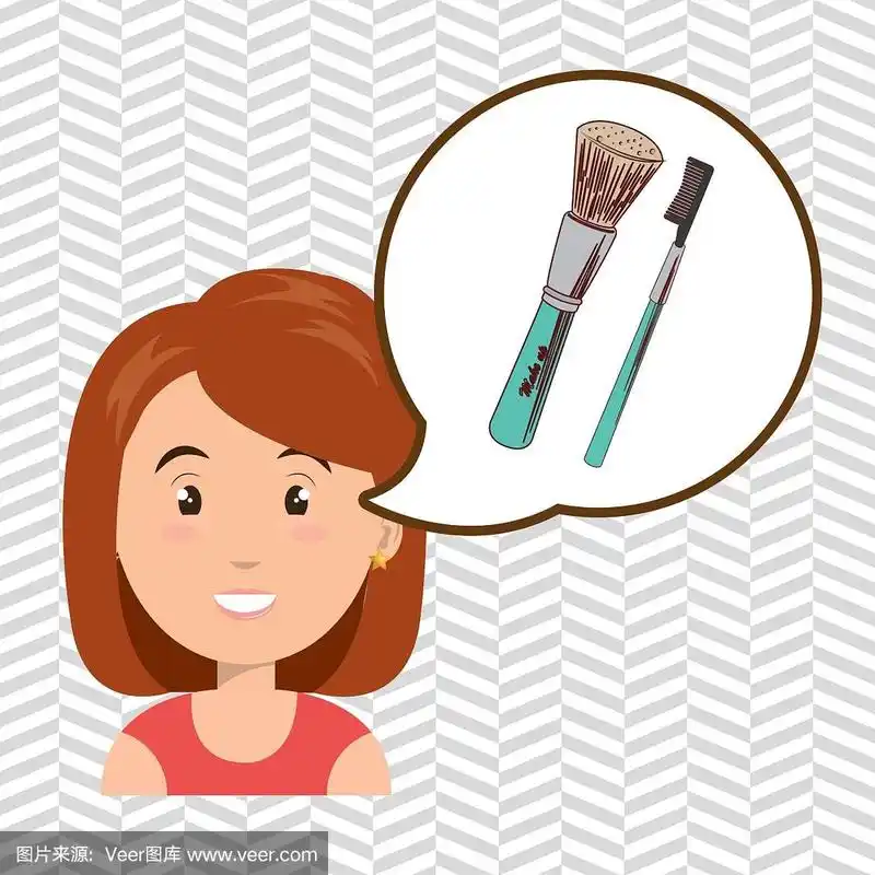 女人化妆刷