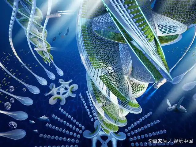 一座酷炫的水上城市,绚美且生态和谐,近乎外星的未来景象