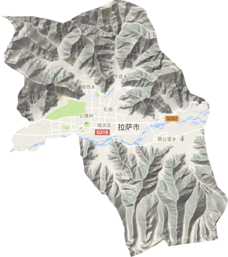 城关区高清地形地图