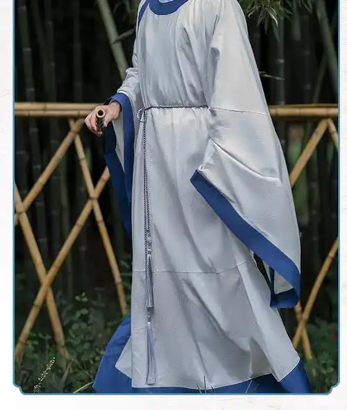 宋制汉服男布许原创宋制汉服襕衫圆领袍拼色走秀风学生男衣国潮日常