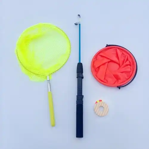 包邮钓虾杆单节杆儿童公园钓鱼钓小龙虾竿竹竿抄网伸缩钓虾杆套装