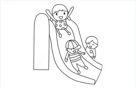 滑梯的简笔画图片   滑滑梯是幼儿园或儿童游乐场常见的儿童运动器材