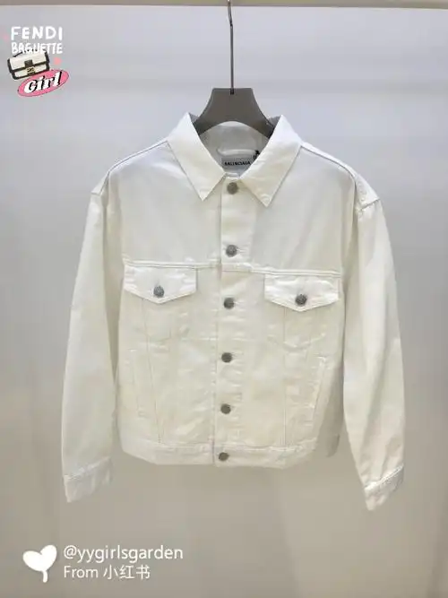 巴黎世家blcg白色牛仔外套早秋男款情侣装