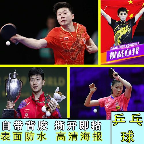 体育明星乒乓球运动员张继科马龙刘诗雯海报球馆球室墙贴纸画挂画