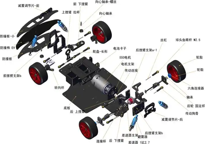 2.4 车模爆炸组装图