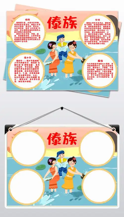 56个民族之傣族小报民族风俗手抄报素材简介我图网提供56个民族之傣族