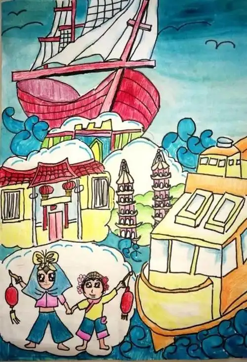 12《海丝路 铺世界》孙鸿宁 3年级↓13《闽南情》吴彩虹 3年级↓14