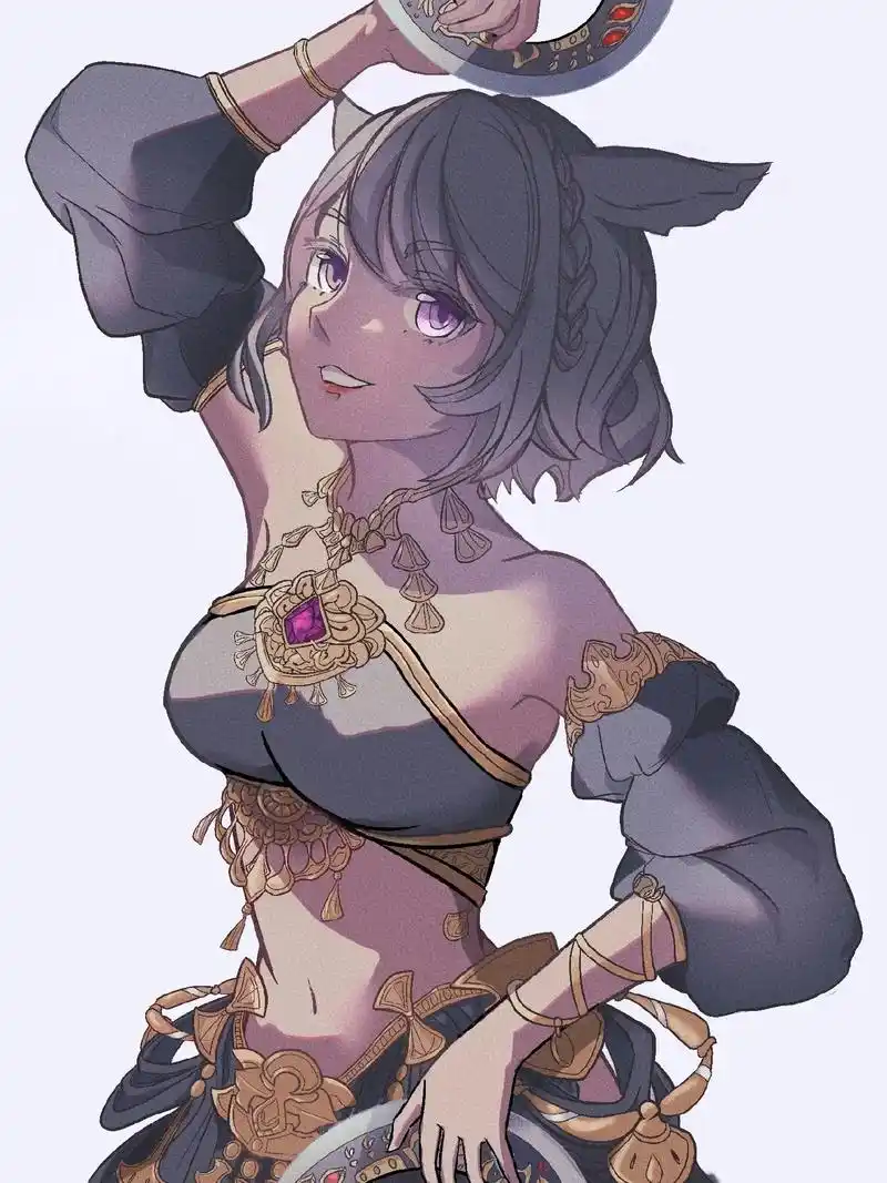 可算画完了#procreate绘画 #最终幻想14#猫娘#o - 抖音