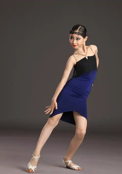 新款拉丁舞练功服女儿童流苏吊带少儿舞蹈比赛拉丁舞演出服