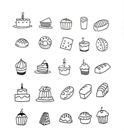 via 千早小晚美好的小物件手绘简笔画-手帐素材手帐简笔画手绘正方形