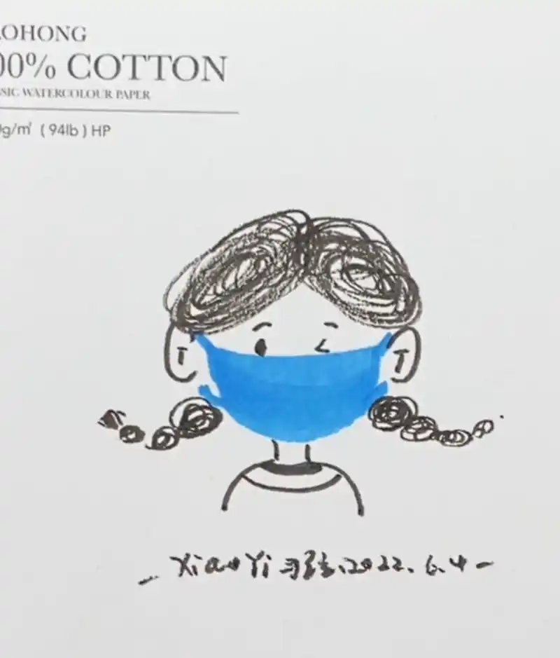 戴口罩的小人#儿童简笔画 #少儿美术 #绘画过程分享