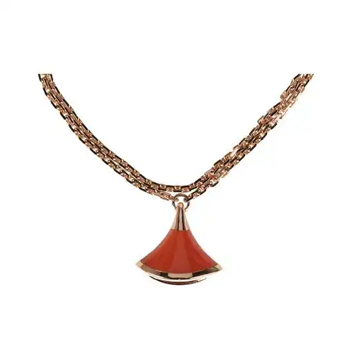 [未使用]宝格丽bvlgari女士750玫瑰金红玉髓双链条手链diva系列