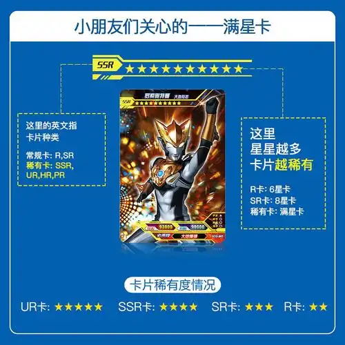 正版奥特曼卡片荣耀版满星金卡10十星hr卡3d立体卡卡牌收藏册全套