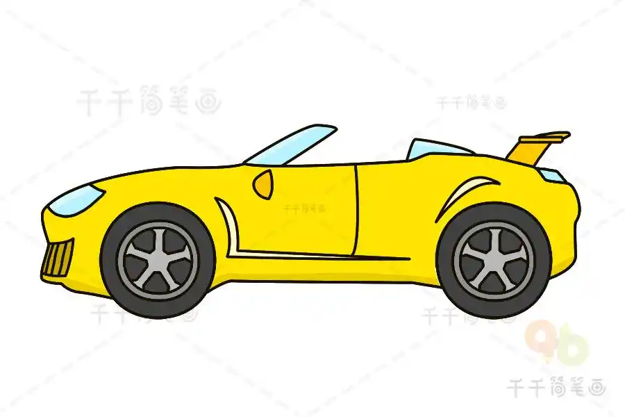 帅气的跑车简笔画_汽车简笔画
