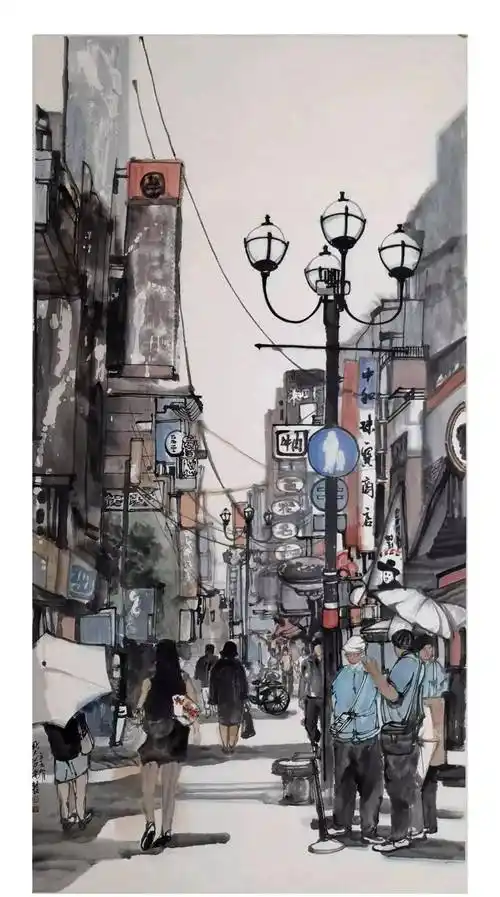 纯水墨都市街景,一种特别的审美效果