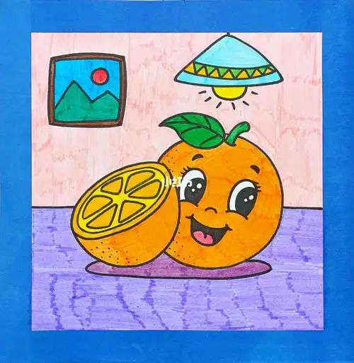 适合有基础的大班和新一年级的孩子,橙子切面的画法有点难度,孩子们不