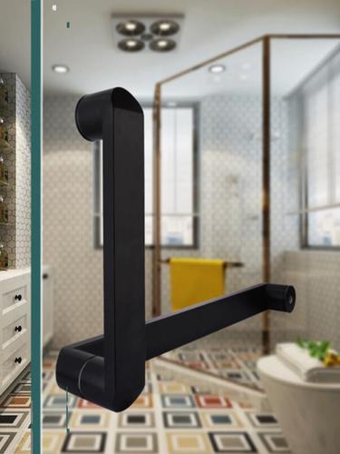 浴室淋浴房玻璃门拉手黑色304不锈钢方管l型移门推拉门把手扶手