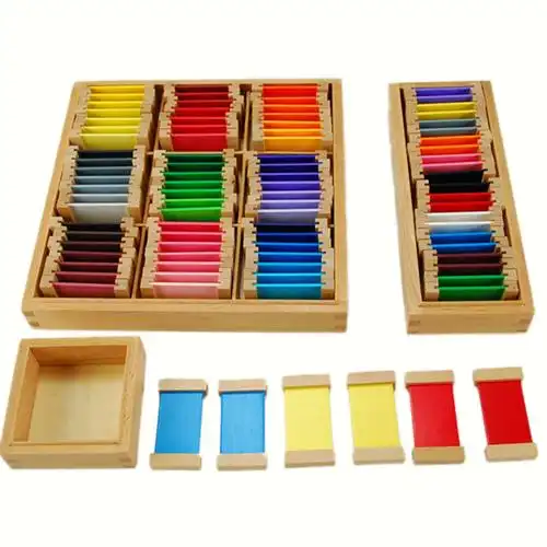 蒙氏感官教具幼儿园蒙台梭利木制早教3色11色色板其它早教玩具类