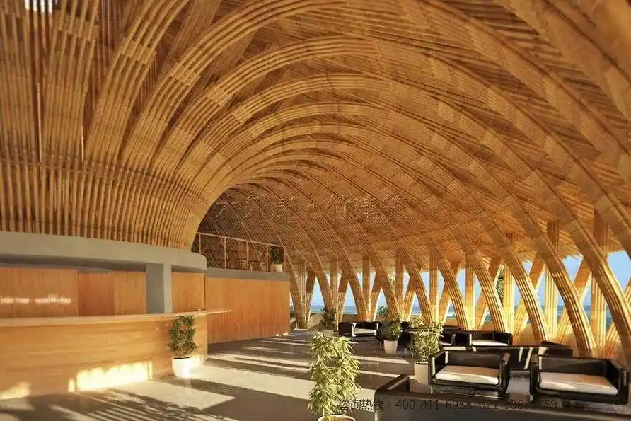 竹子结实柔韧,能很好表现曲线美,建筑设计师利用竹子 - 抖音