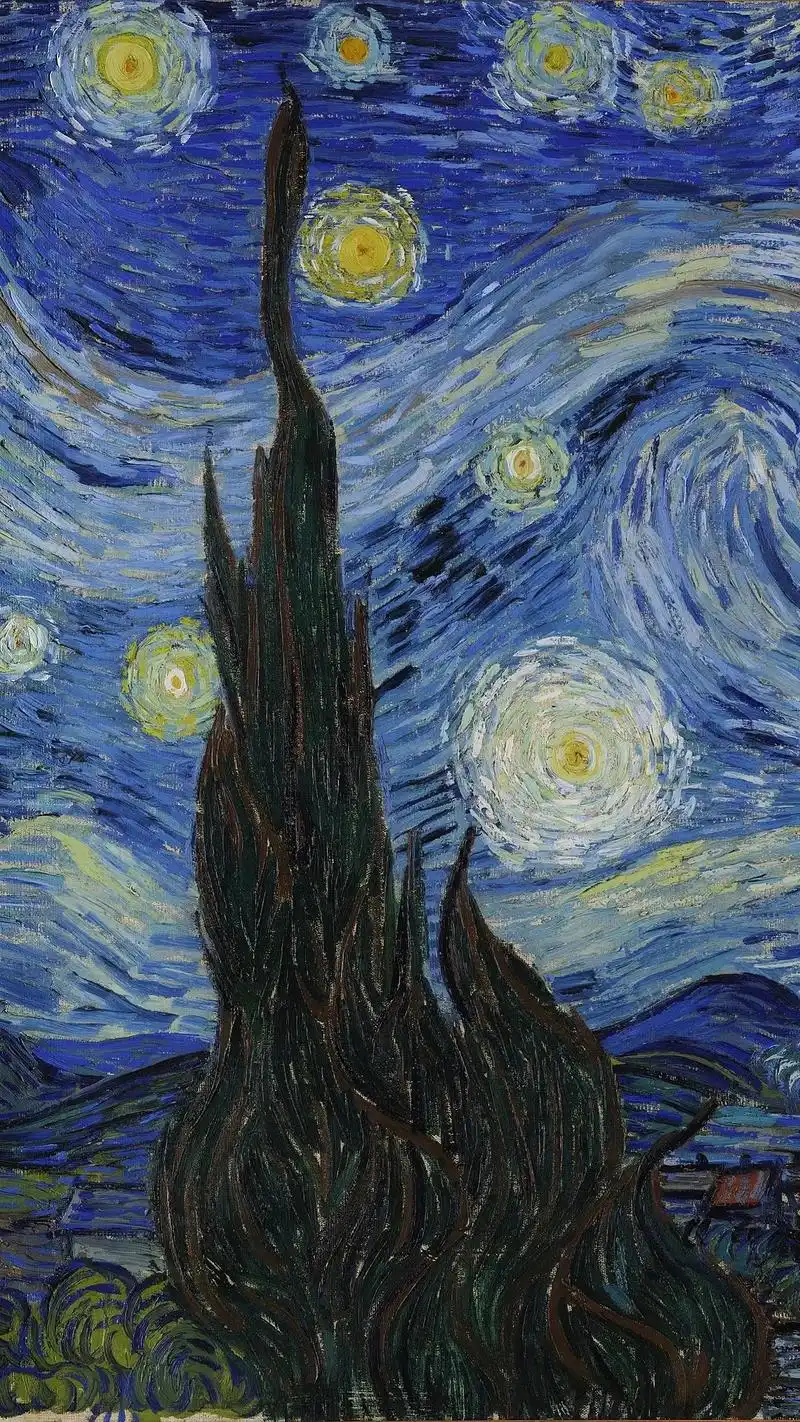 每日鉴赏|梵高《星月夜》《星月夜》(starrynight) - 抖音