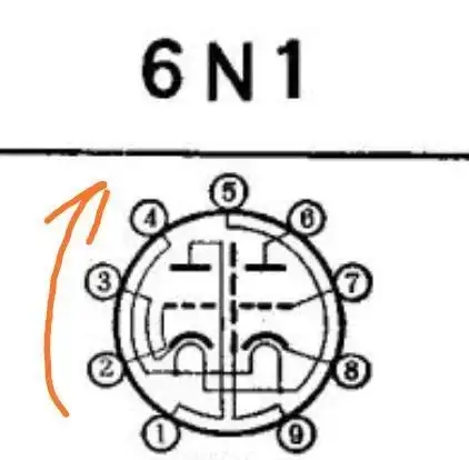 6n1电子管外形,管脚分辨,参数基本电路详解