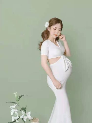 孕妇照道具闺蜜拍照服装姐妹装女森系超仙艺术照服装真拍照服新款