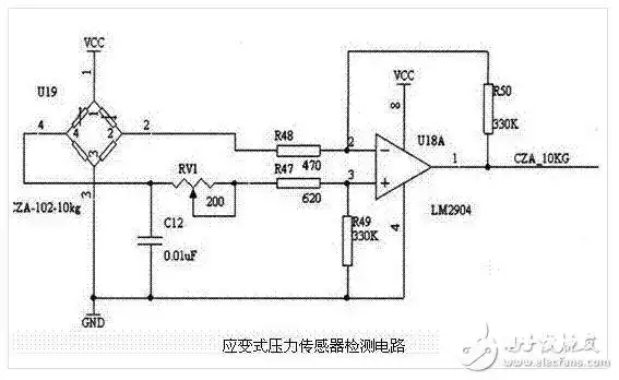 多款压力传感器的简略使用电路图