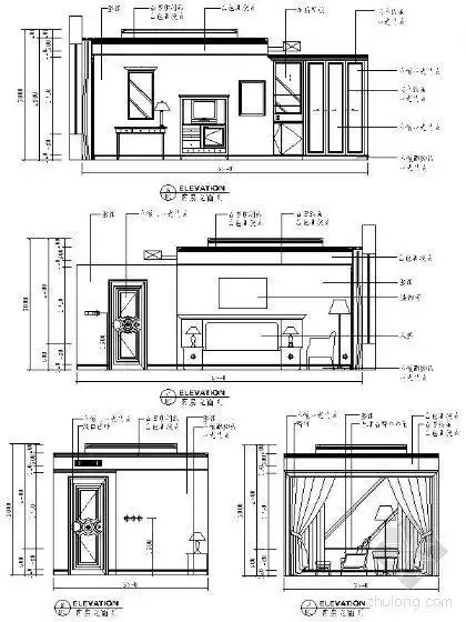 分享cad套房立面图资料下载