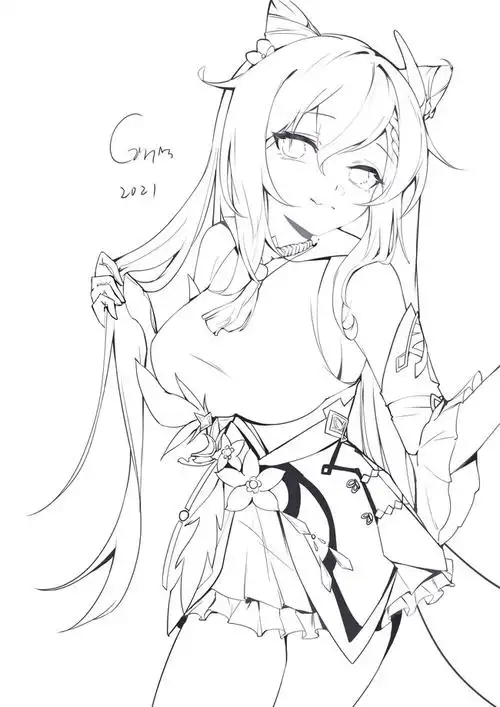 今天直播画的刻晴