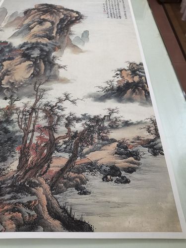 山水祁昆复古书画喷绘国画真迹微喷复制画芯国画