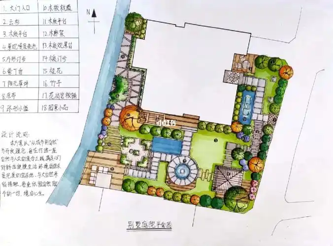 庭院设计手绘平面图