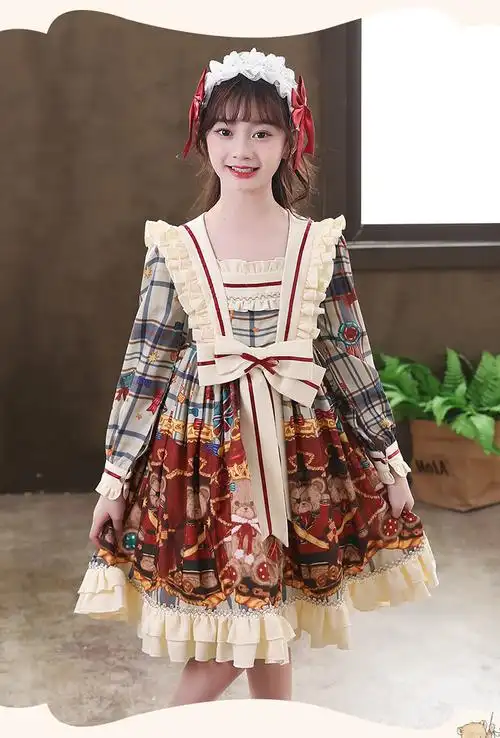 洛丽塔裙子女童万圣节儿童服装女童洛丽塔公主裙冬装连衣裙小女孩表演