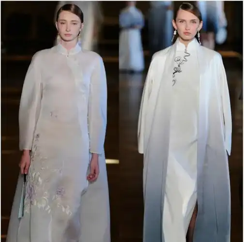 巴黎时装周上的中国风,薄纱刺绣衣袂飘飘,你被哪个惊艳了?