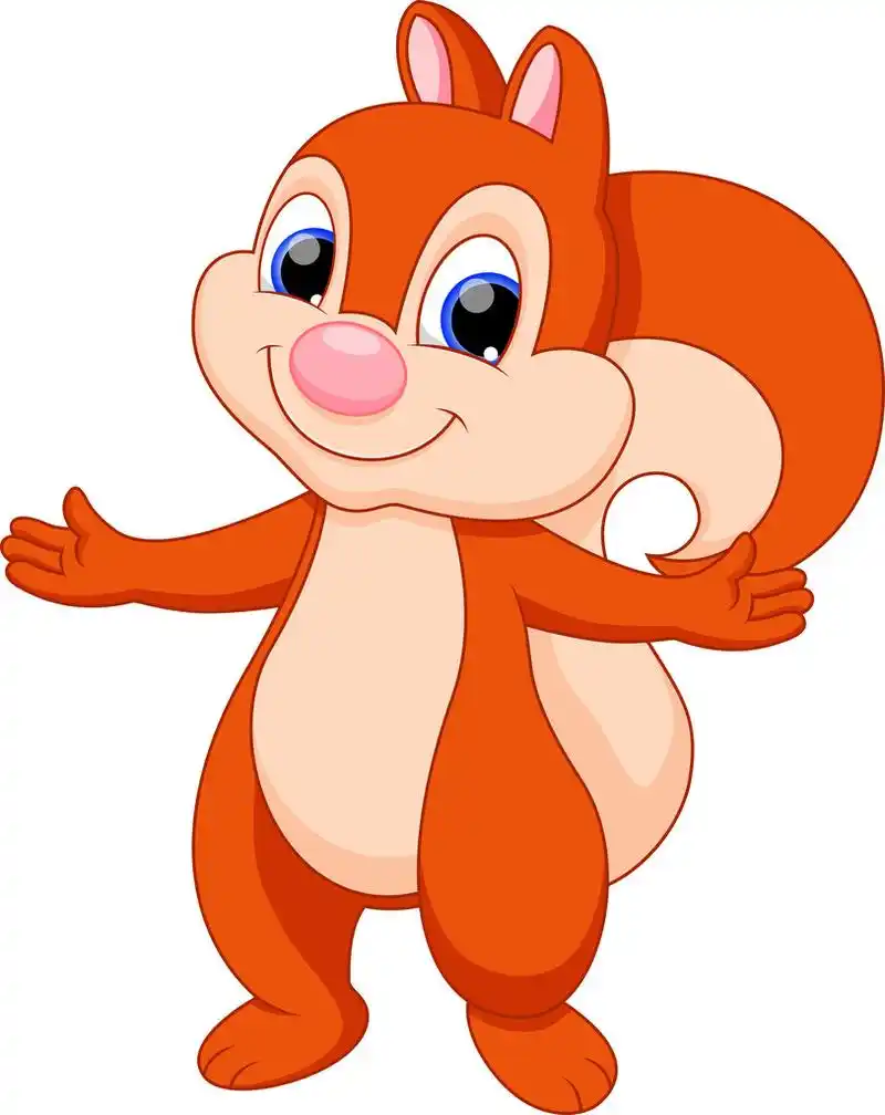 快乐松鼠卡通,松鼠的插图很可爱,可爱