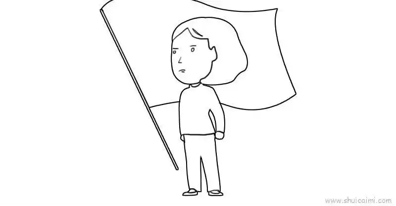 画怎么画清明节哀悼烈士简笔画画法天空红色旗子简笔画红色革命烈士简