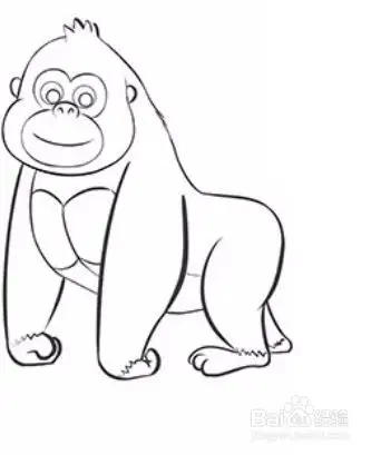 如何为孩子们画一只大猩猩