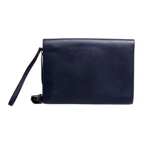 hermes(爱马仕)藏蓝色皮质男士手包