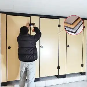 公共卫生间隔断 抗倍特pvc防水板厕所洗手间自装隔断板学校隔墙门