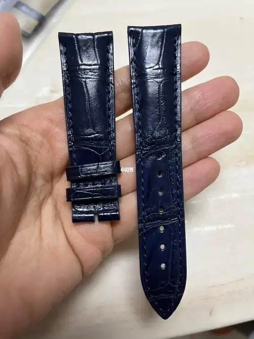 积家月相大师深蓝色鳄鱼皮表带