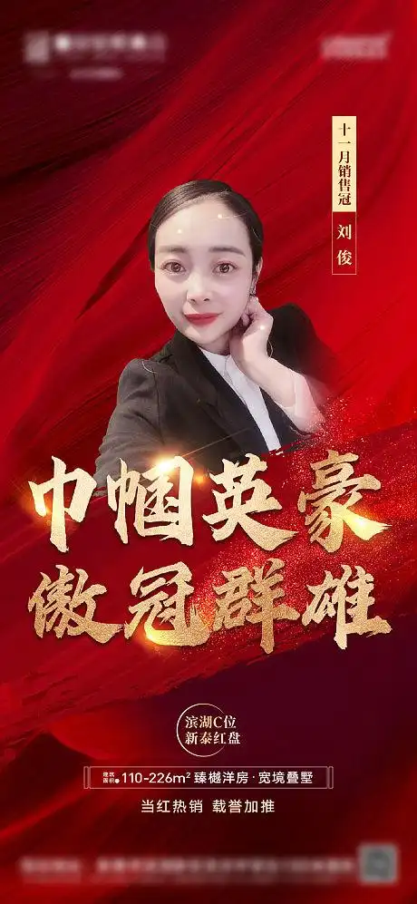 房地产销冠热销人物海报-源文件