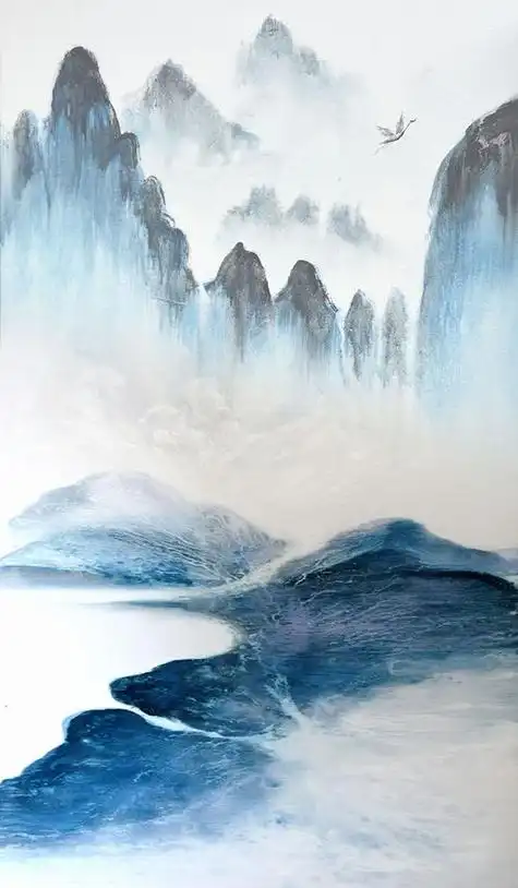 水墨山水画高清图片水墨山水画高清图片竖版