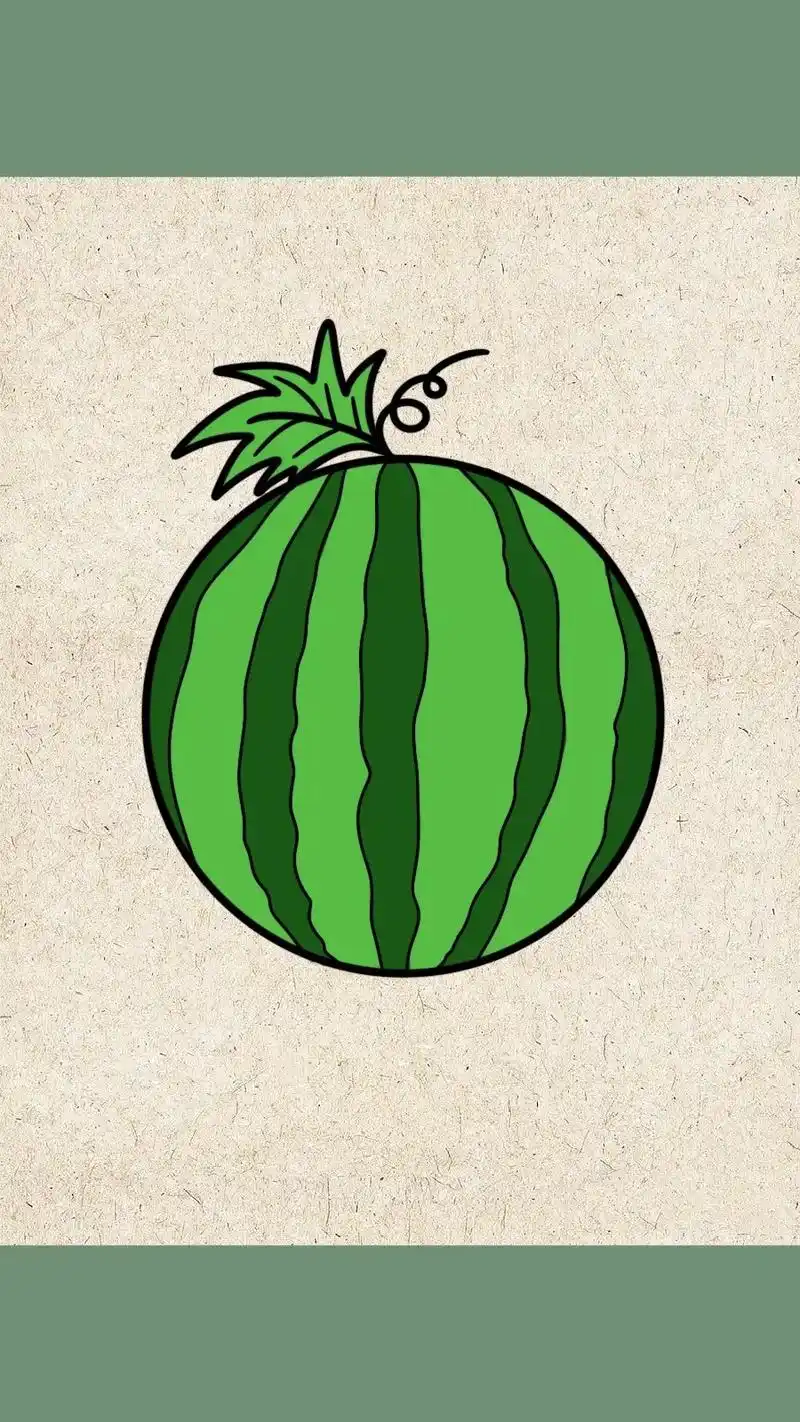 西瓜简笔画吧～水果简笔画#简笔画 #亲子简笔画 #简笔画教程 #儿童简