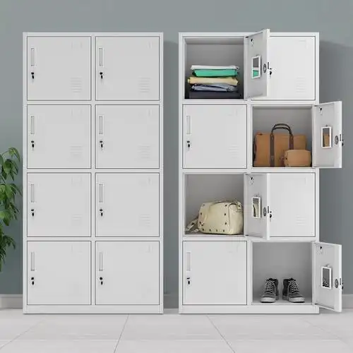 健身房衣柜8门更衣室铁皮柜带锁储物柜车间员工更衣柜更衣柜