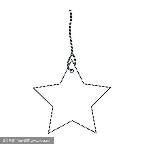 星星吊坠线单色虚线剪影