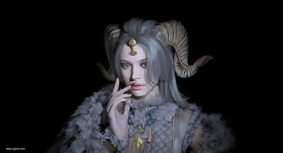 羊角女王_cg艺术欣赏,cg插画,cg作品欣赏,高清原画鉴赏,绘画艺术,摩尔