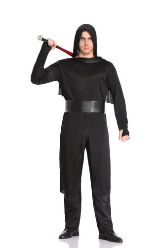 新款万圣节男忍者蒙面勇士装ds角色扮演黑色忍者服cosplay舞台装