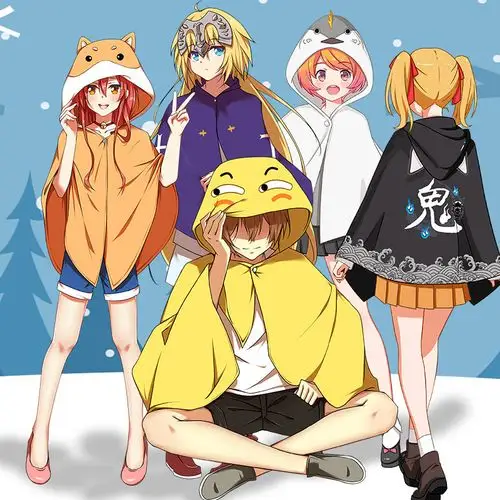 穆秋 动漫周边披风cos服二次元斗篷滑稽咸鱼正版干物妹小埋披风毯