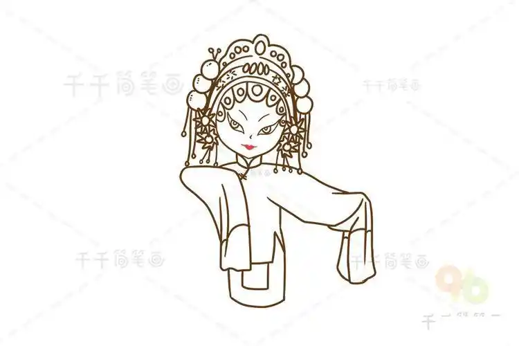 简笔画花旦是中国戏曲旦行中的一支区别于正旦北方剧种多称青衣